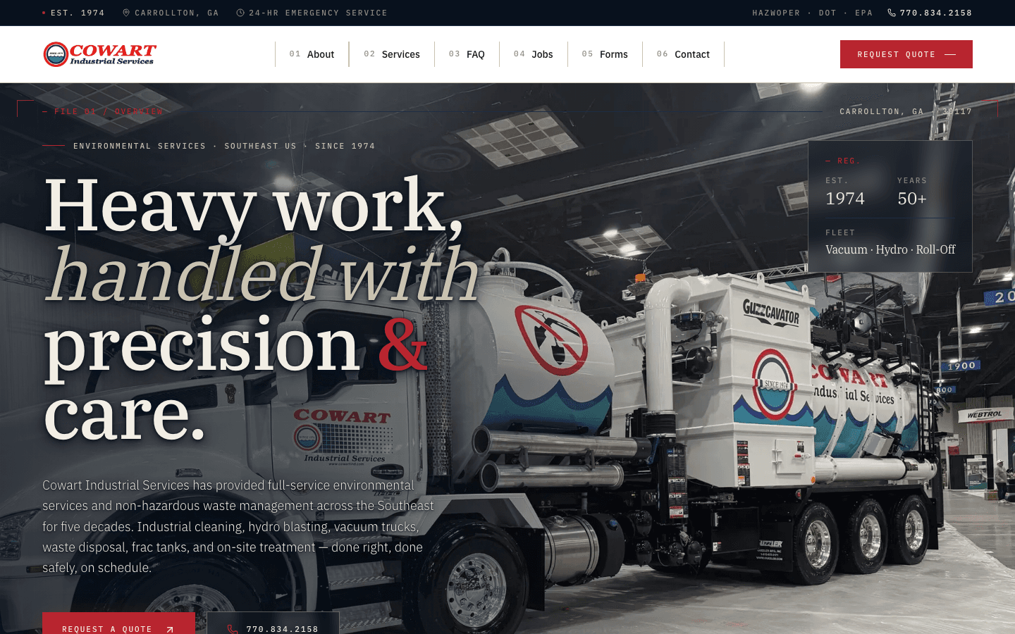 cowartind.com homepage hero
