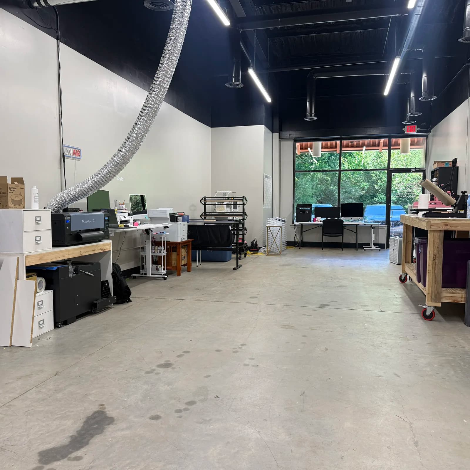 Inside Suite G — production floor at Color Pop in Newnan